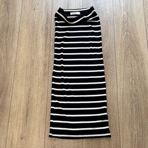 Pull&Bear Black and White Striped Pencil Skirt